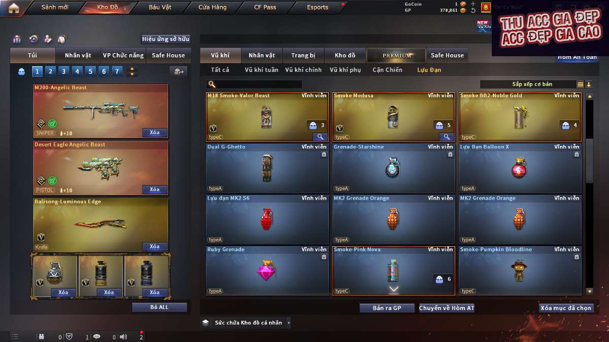 shop acc cf uy tin gia re
